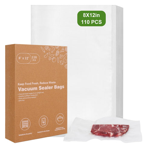 Moretoes 110pcs vacuum sealer bags, 8x12, versatile storage for fresh meals