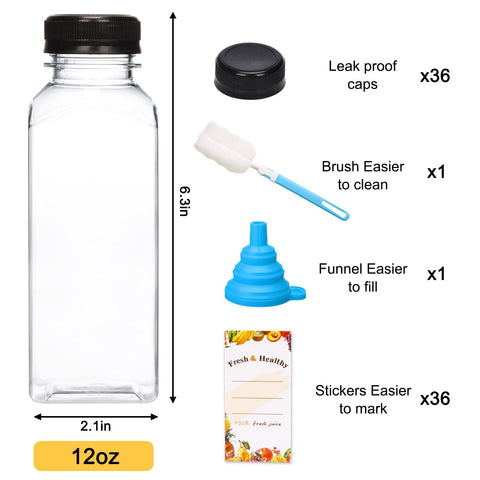 Moretoes clear 12oz bottle with tamper-proof cap for secure take-away beverages.