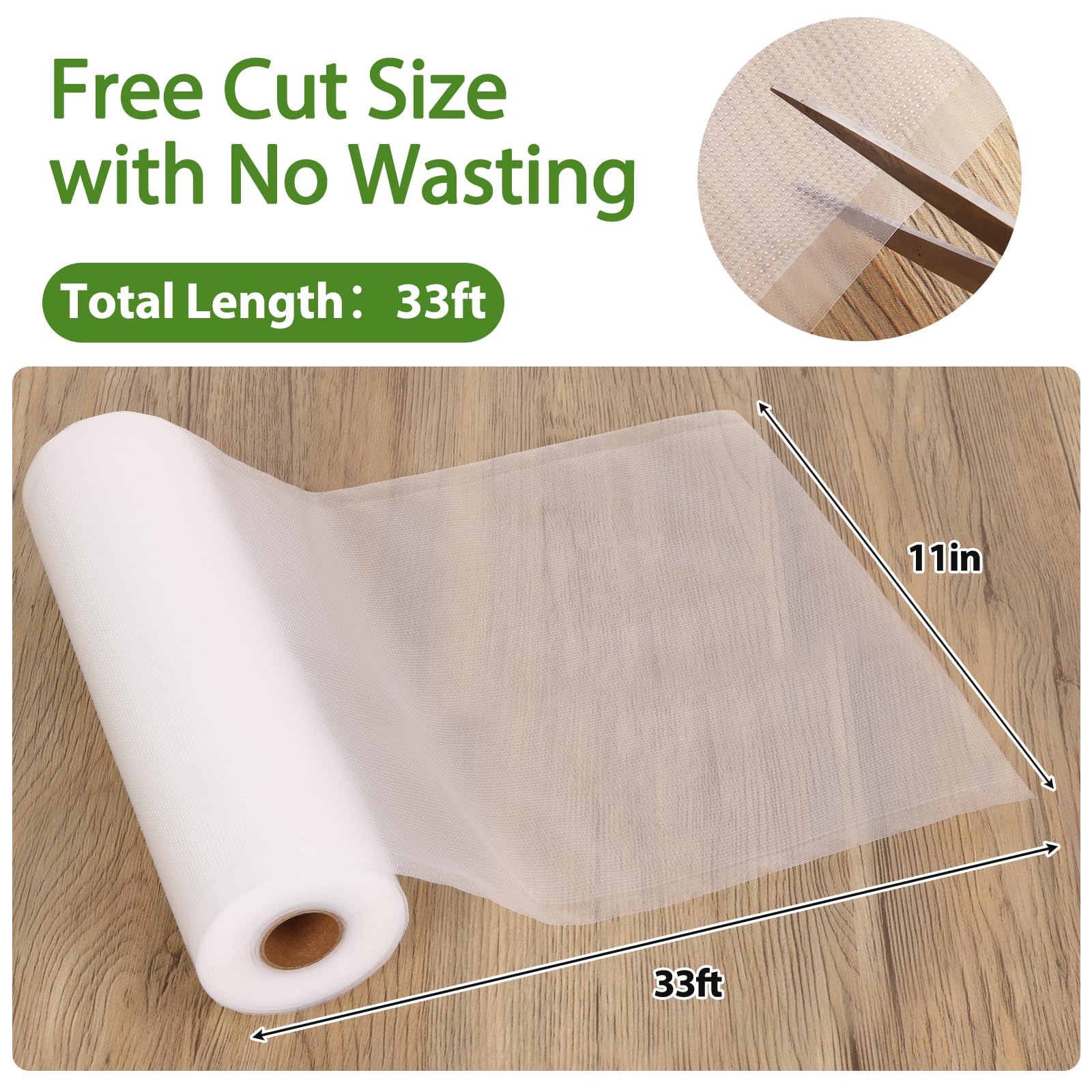Moretoes custom-size bags showing waste-free, tailored lengths for various foods and portions.