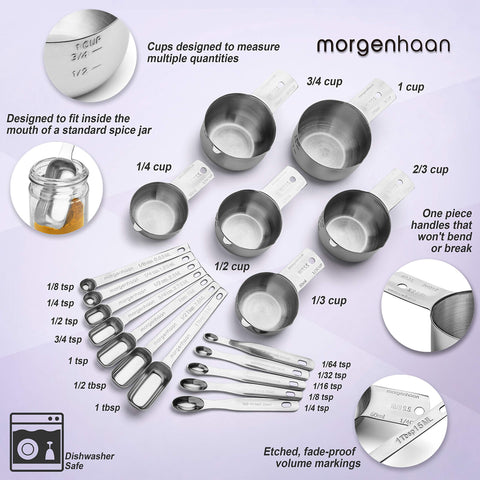 Morgenhaan five mini-spoons enabling tiny-amount accuracy for baking and spices.