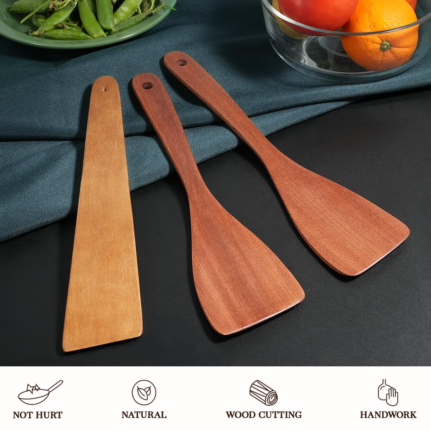 MORGLES long-handle spatula designed for safe stirring and flipping during sautéing