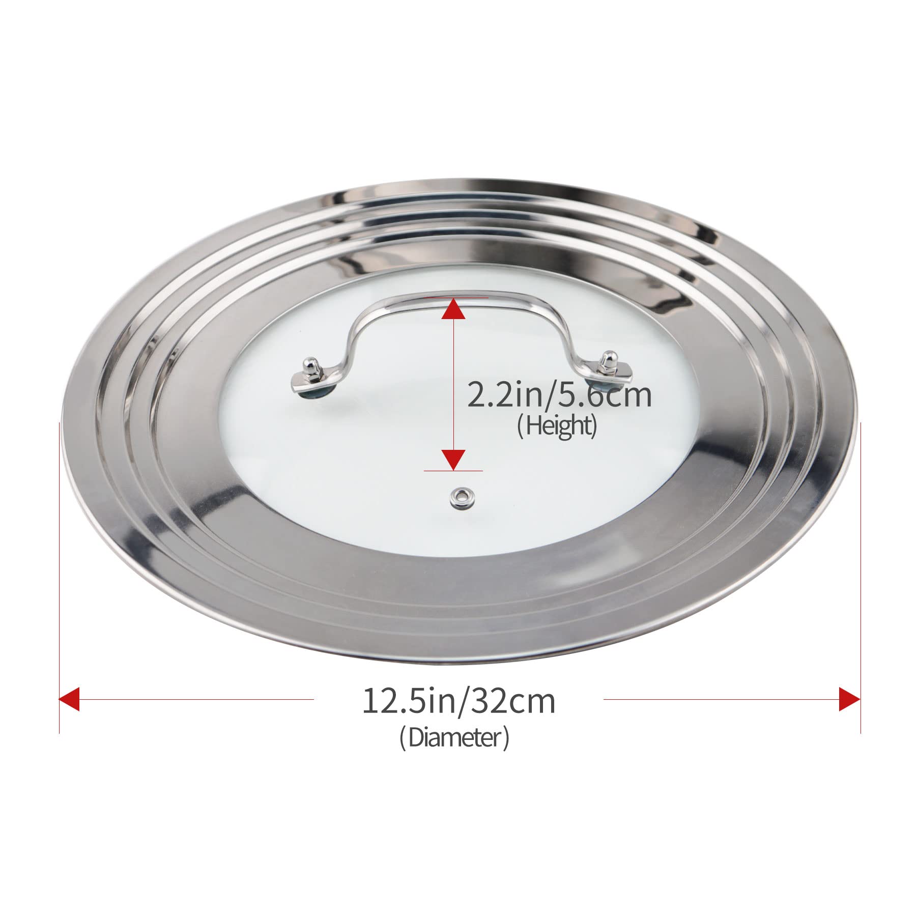 Morikavo stainless steel lid with glass inset for monitoring