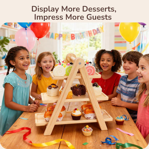 MORITECK 3-tier dessert stand stable base for wobble-free serving