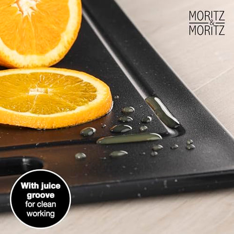 Moritz & Moritz cutting-board set features a juice groove to catch liquids