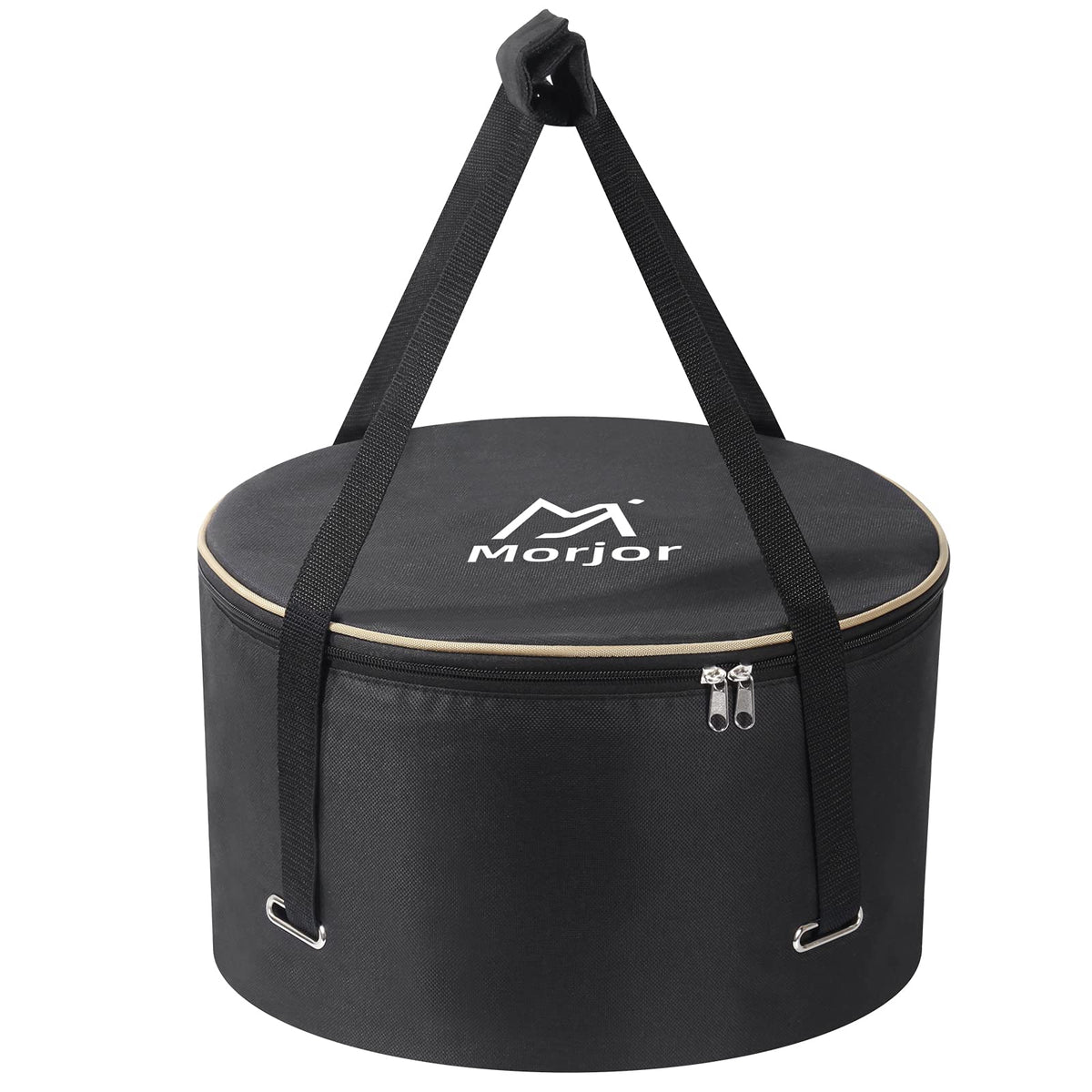 Morjor Dutch Oven Bag with crossed straps keeps the pot secure during transport