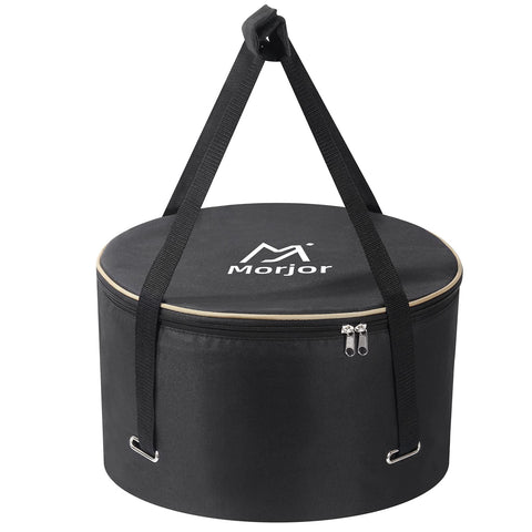 Morjor Dutch Oven Bag with crossed straps keeps the pot secure during transport