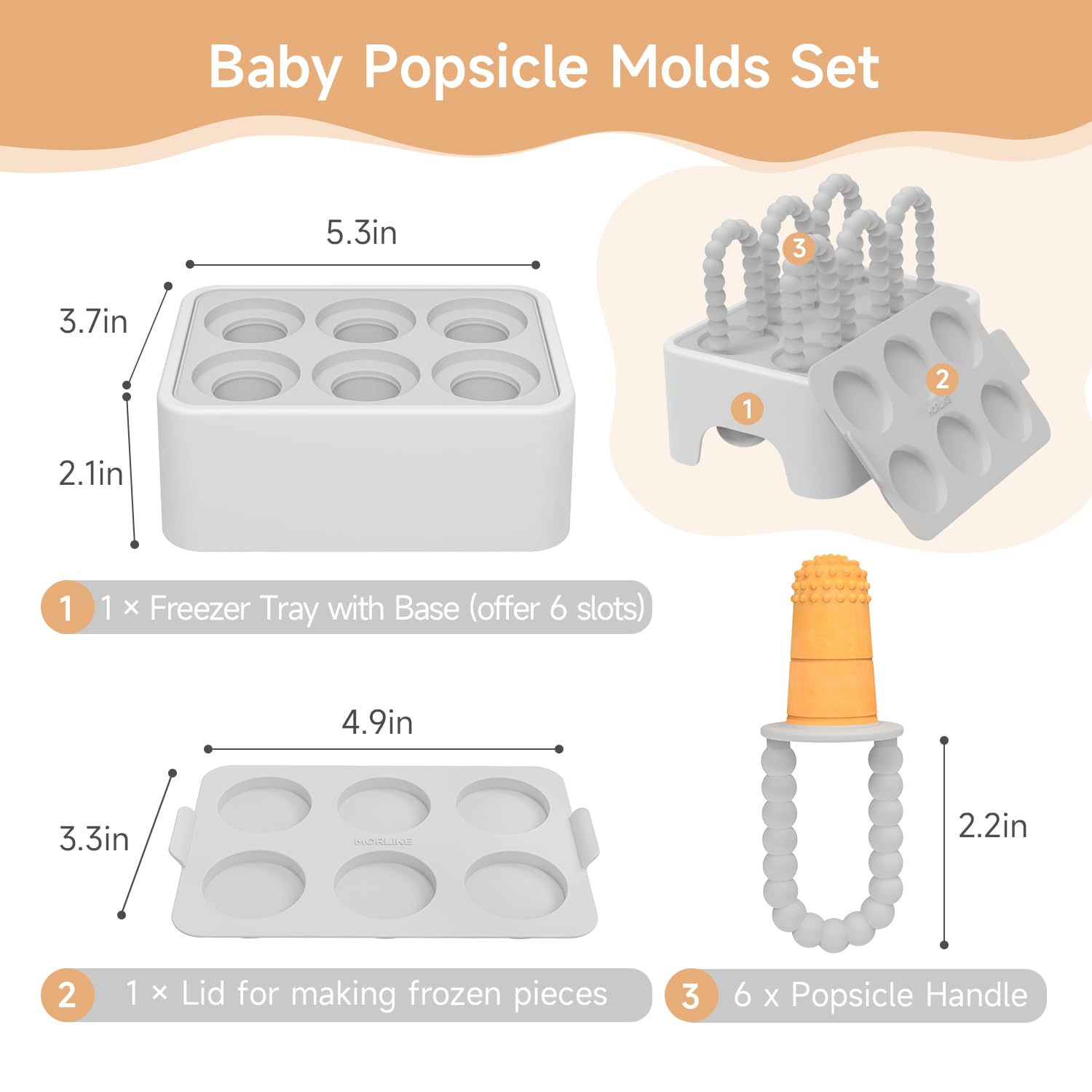 Anti-tip base keeps the tray steady during freezing and serving
