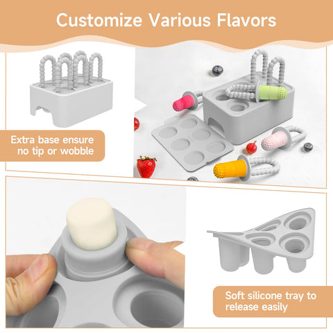 Two-line mold design demonstrates pops and ice cubes versatility