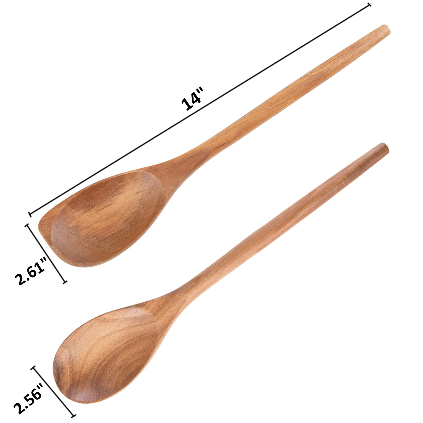 MornHalo acacia wood corner spoon, ergonomic design for precise stirring.