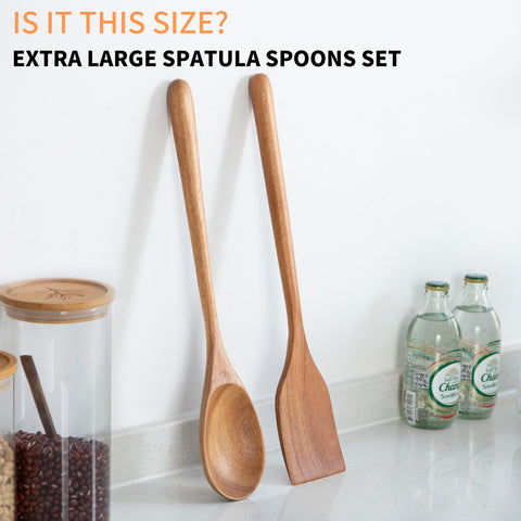 MornHalo black walnut spoon made to protect non-stick cookware.