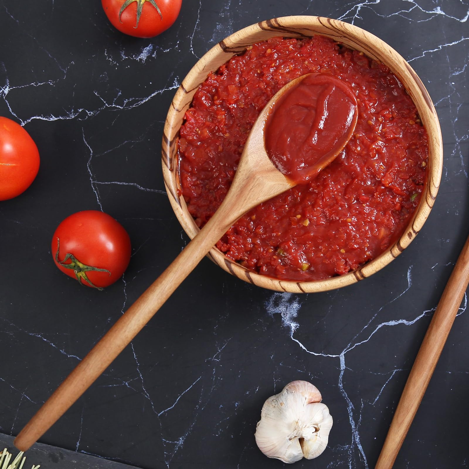 MornHalo smooth finish wooden utensils, elegant look with scratch-free performance.