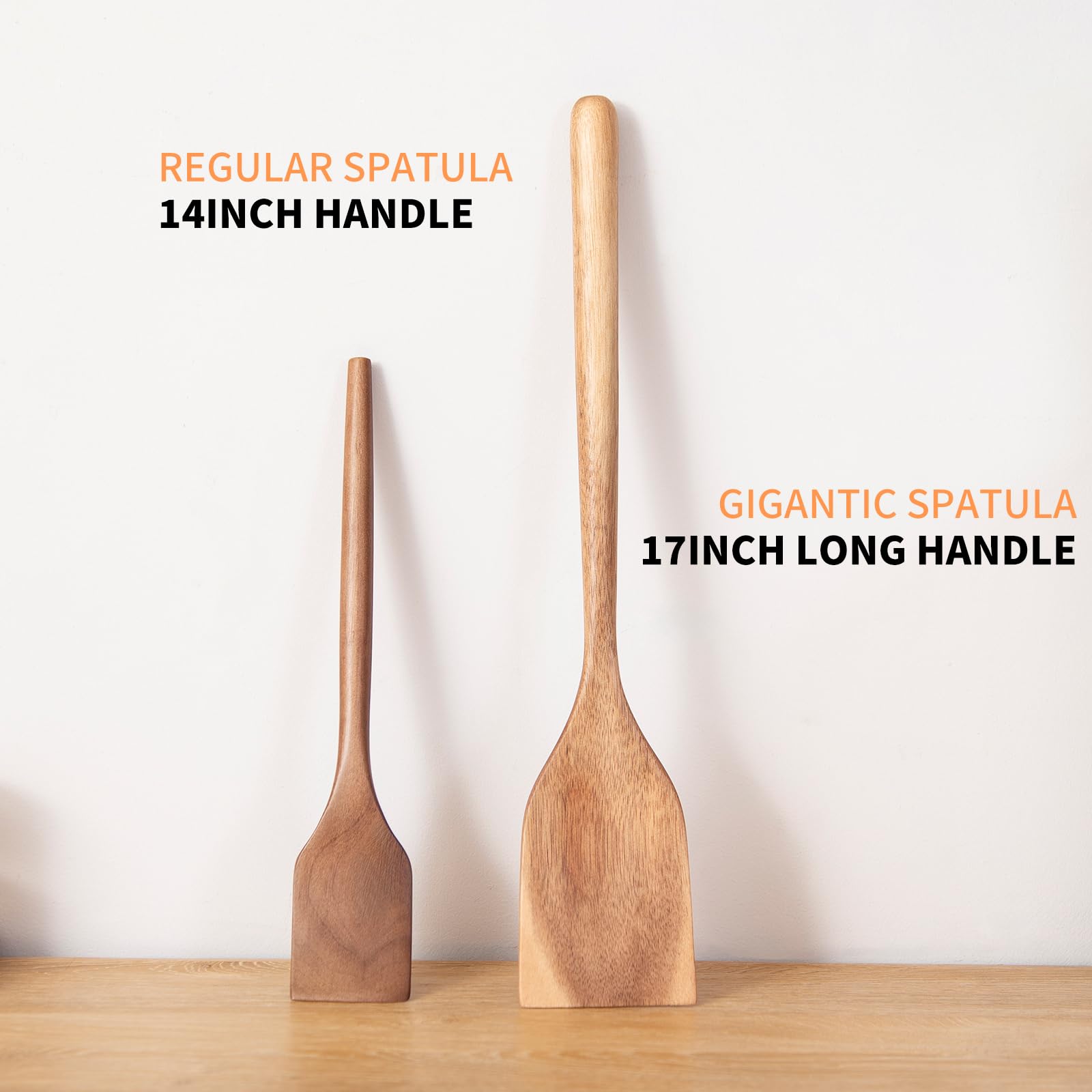 MornHalo wooden scraper spoon for mixing and scraping without scratching.