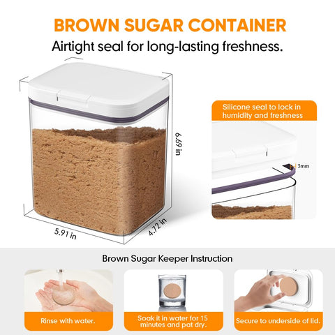 Moryimi 2-quart brown sugar jar with spoon provides quick scooping.