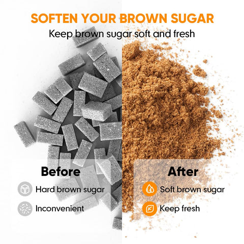 Moryimi brown sugar keeper in lid shows built-in moisture control for softer sugar.