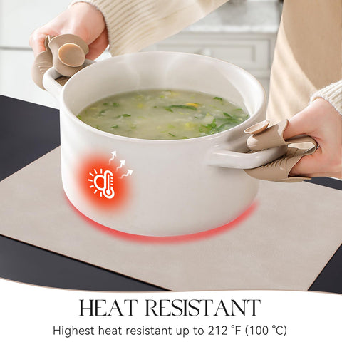 MOSAYT faux leather placemats texture beige adds elegant table decor and easy cleaning.