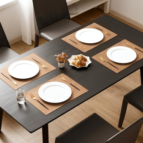 MOSAYT placemats with faux leather texture add chic, durable surface for everyday dining
