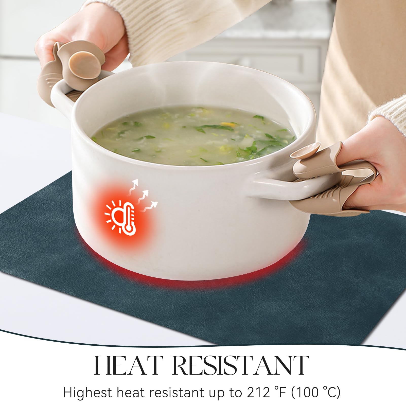 MOSAYT placemats withstand heat up to 212°F without warping.