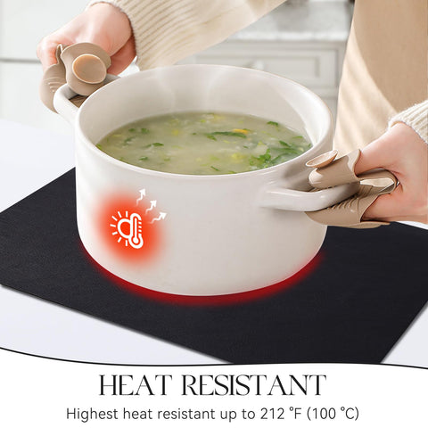 MOSAYT heat-resistant placemats shield tabletops from hot dishes up to 212 F.