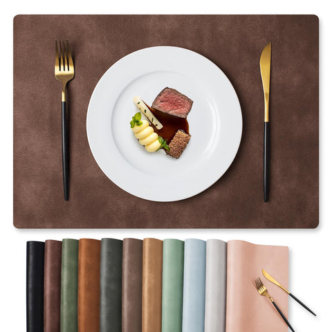 MOSAYT placemats with faux leather texture add elegance and protection to the table