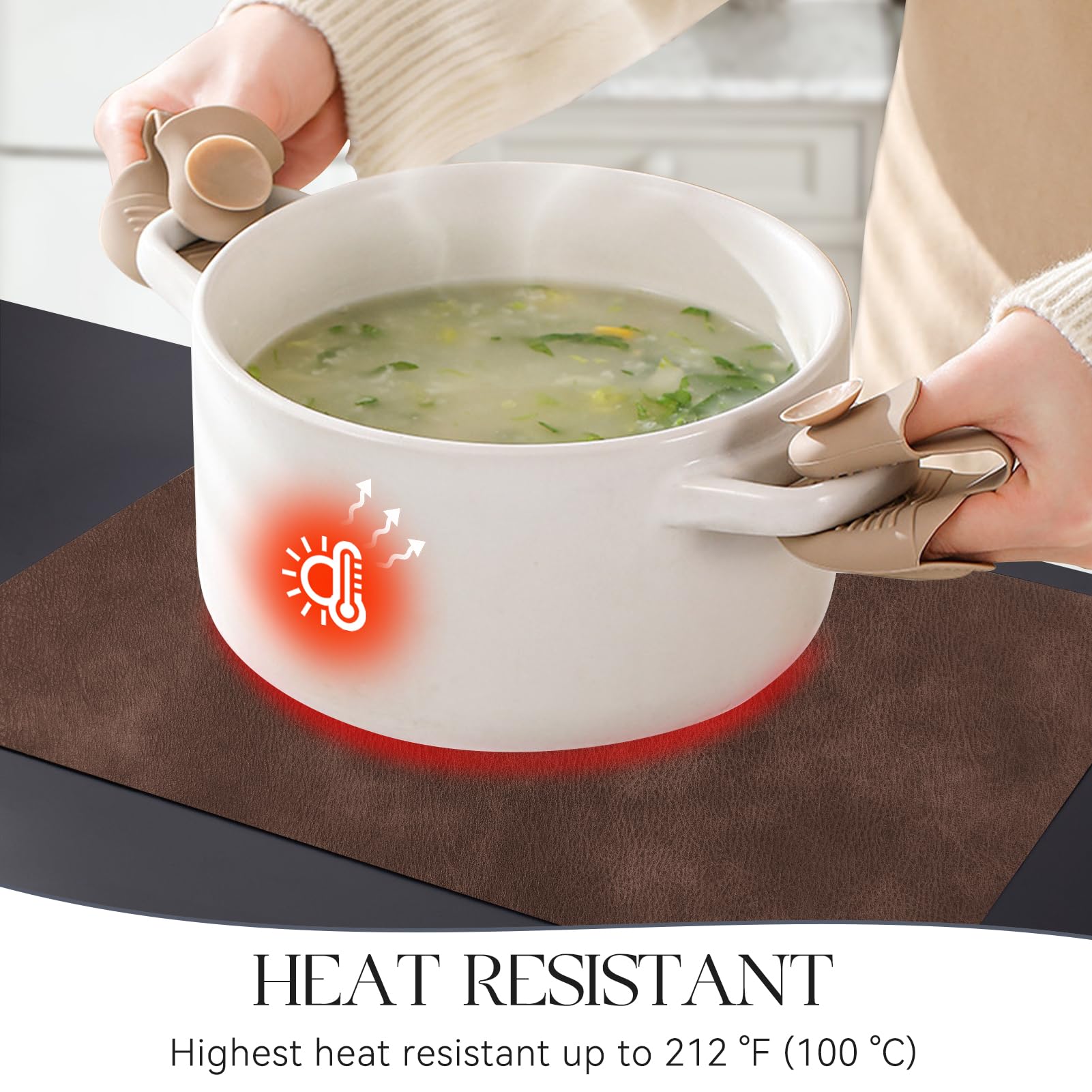 MOSAYT vinyl placemats heat resistant up to 212°F protects hot dishes