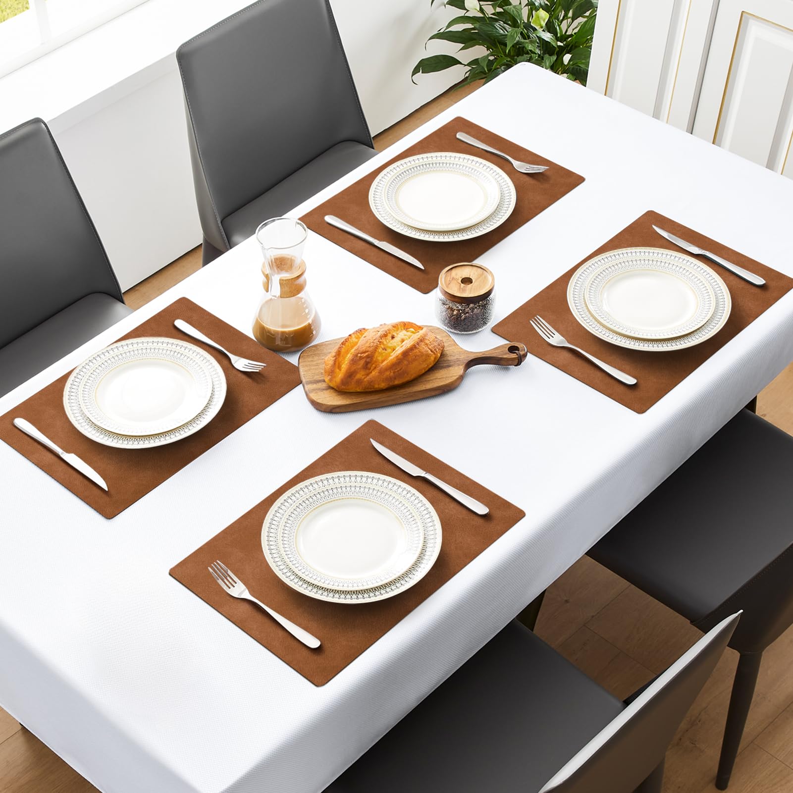 MOSAYT vinyl placemats 2mm thick offer durable protection against heat.