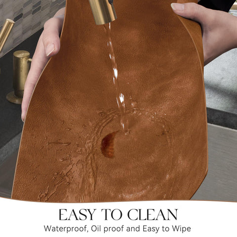 MOSAYT vinyl placemats are heat-resistant up to 212F for hot dishes.