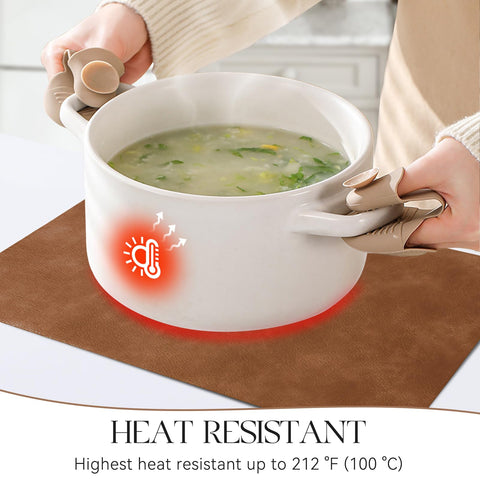 MOSAYT vinyl placemats are waterproof and easy to wipe clean after spills.