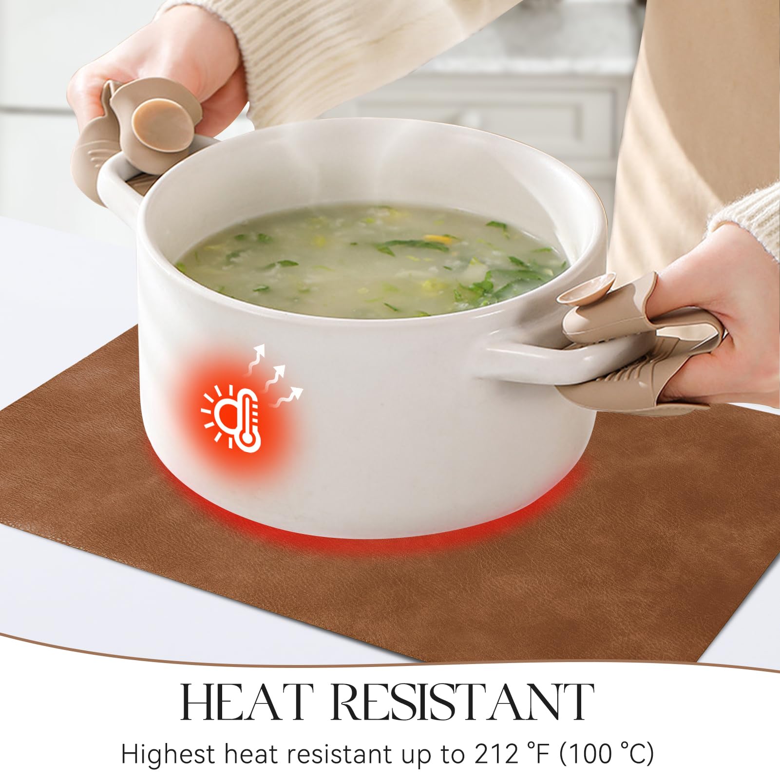 MOSAYT waterproof oil-proof placemats easy to wipe clean after meals.