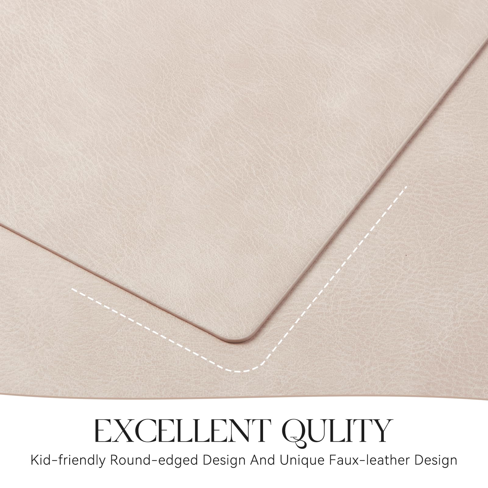 MOSAYT wipeable placemats beige quick cleanup after messy meals.