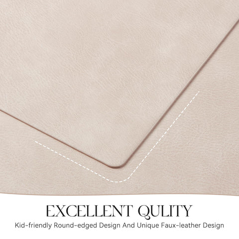 MOSAYT wipeable placemats beige quick cleanup after messy meals.