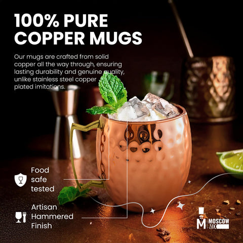 Moscow-Mix multiuse copper mug for cocktails, mocktails, or refreshing beverages.