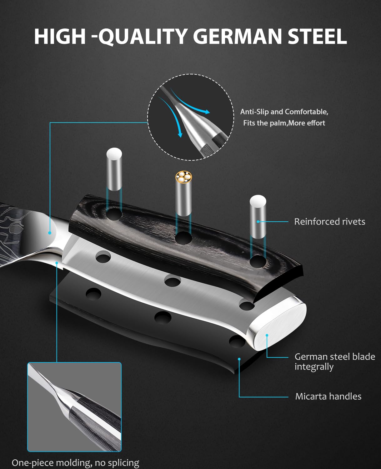 MOSFiATA knife in daily kitchen use for chopping and slicing.