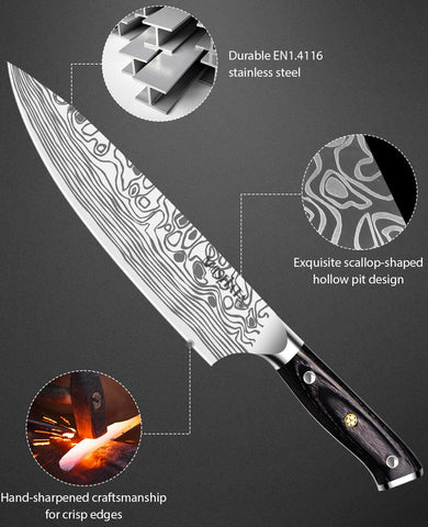MOSFiATA full tang with MICARTA handle for secure grip.