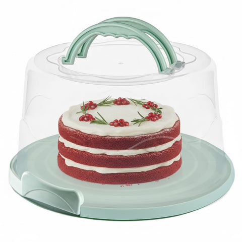 MosJos cake carrier with lid and handles for secure 10-inch cakes