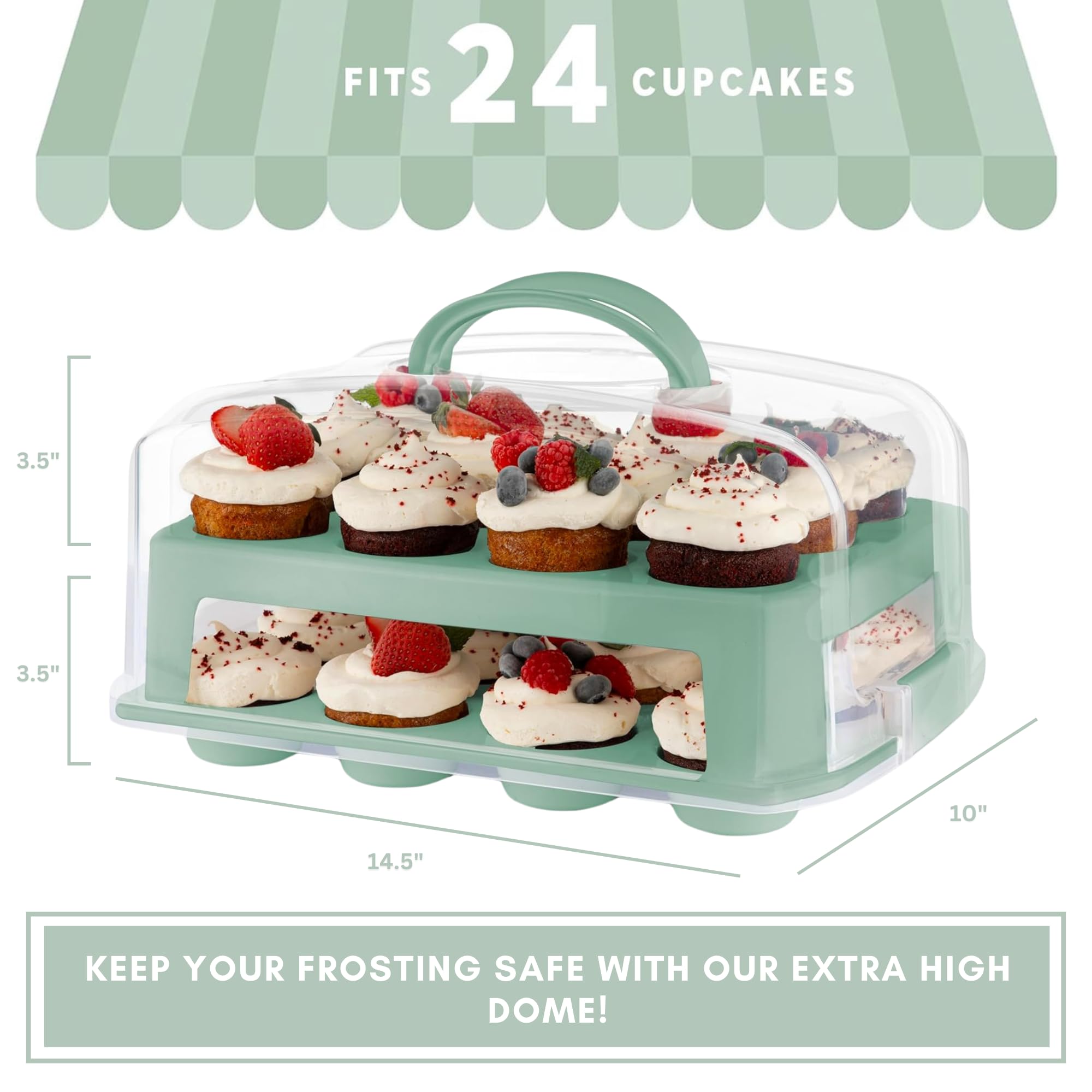 Carrier converts into an elegant cake stand for display