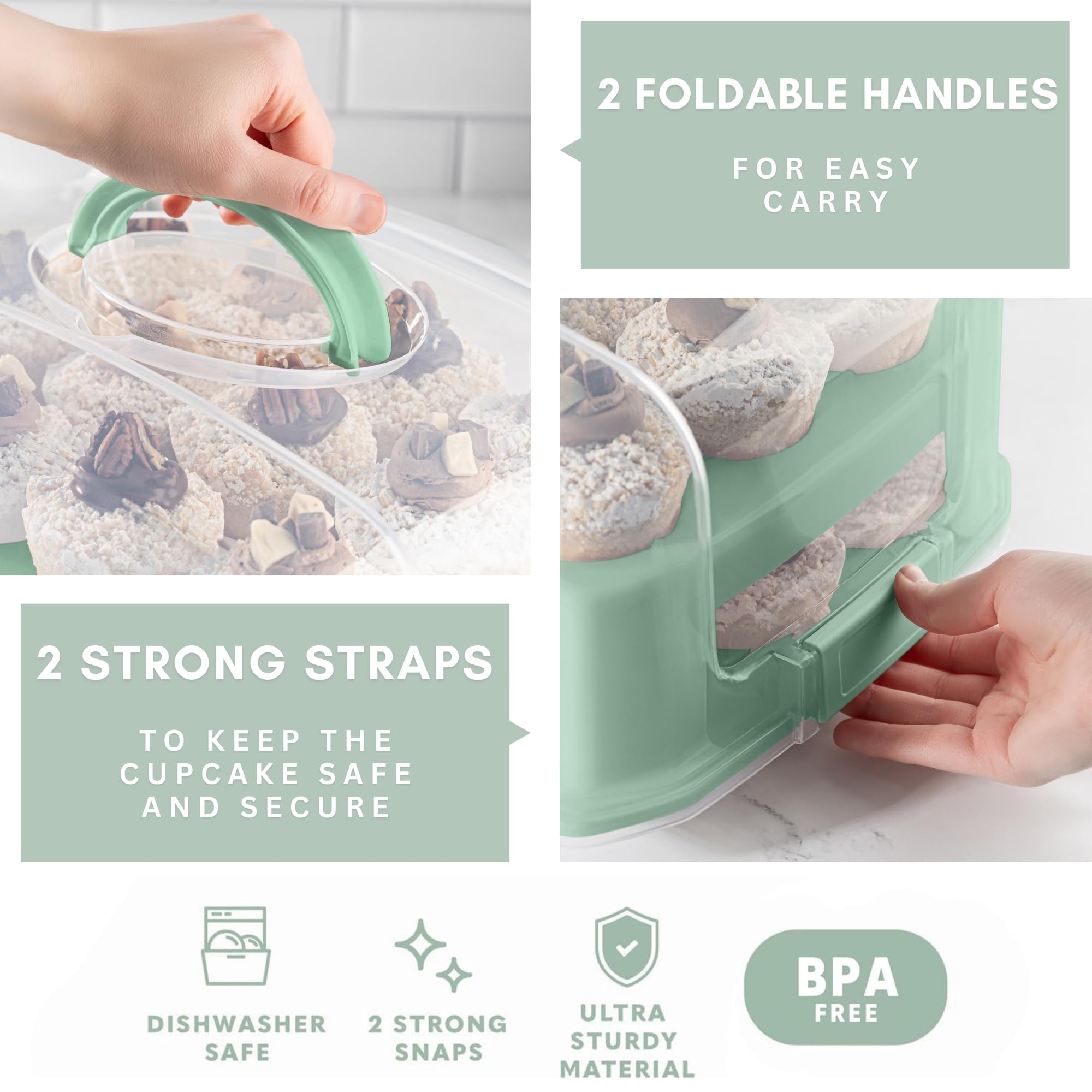 MosJos dual tray system for transporting 24 cupcakes safely