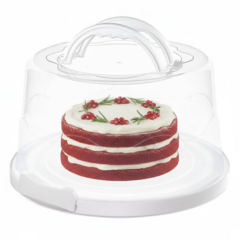 MosJos extra-large cake carrier with lid for secure, stylish transport.