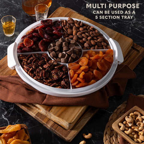 MosJos five-section tray serves pastries neatly for gatherings.