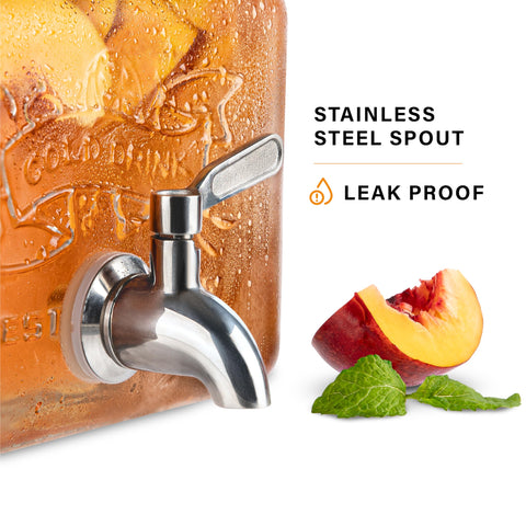 MosJos fridge-ready dispenser fits in the fridge for chilled beverages.