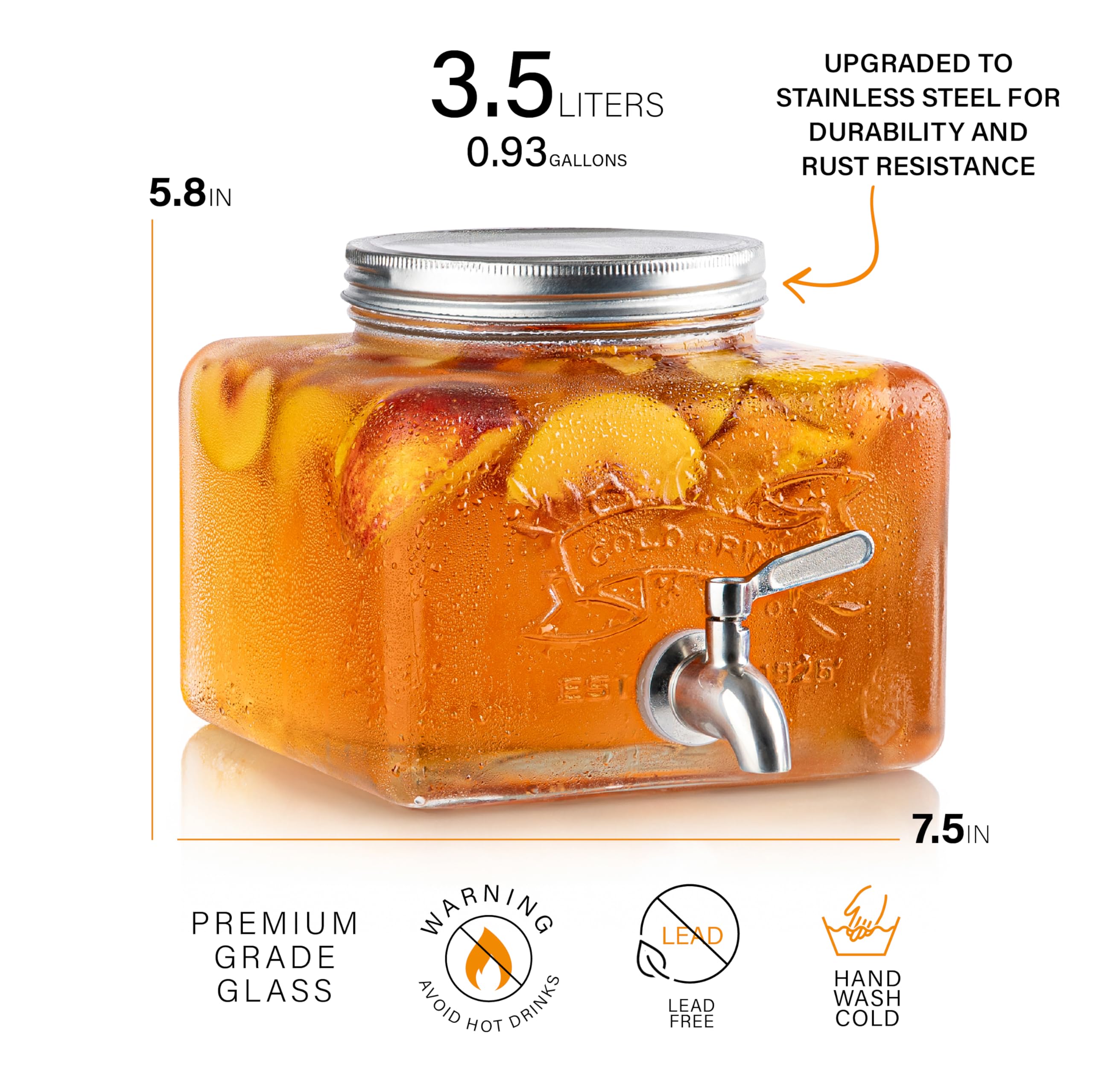MosJos heavy-duty dispenser withstands indoor and outdoor entertaining.