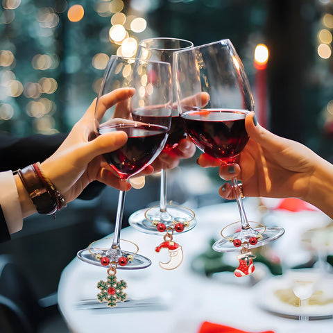 MOSNLEILA Santa Claus charm provides quick drink ID at celebratory events.