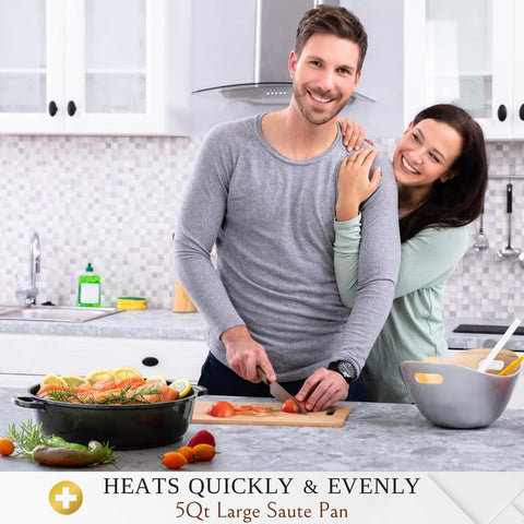 Moss & Stone induction-compatible cookware works on all heat sources.