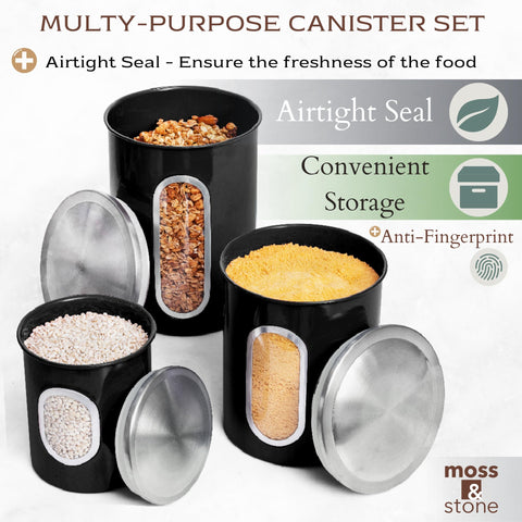 Moss & Stone large 27 oz canister ideal for coffee beans or cereal.