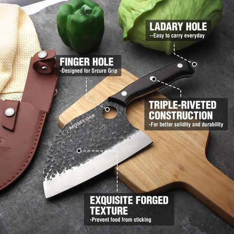 Mossy Oak Serbian Chef Knife multi-use tool for kitchen and outdoors