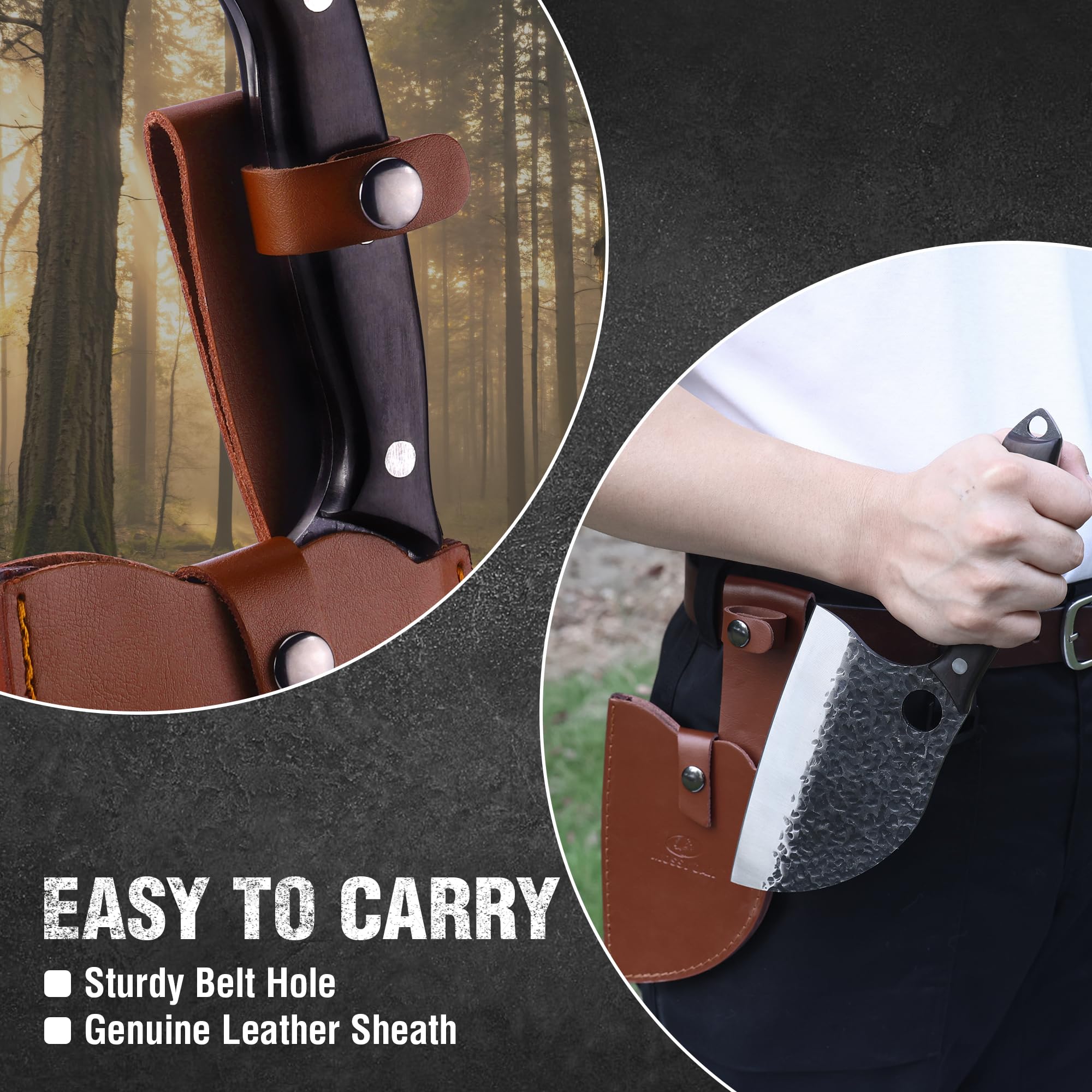 Mossy Oak Serbian Chef Knife outdoor camping setup showing versatility