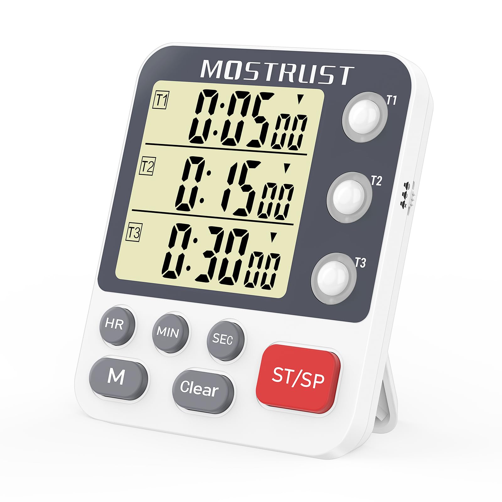 MOSTRUST digital timer front display offers clear reading during cooking.