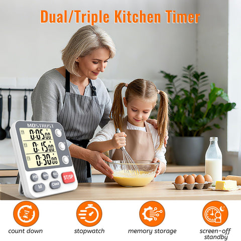 MOSTRUST timer magnetic back sticks to fridge for quick use.