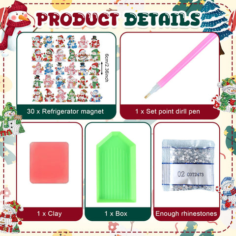 Motipuns Christmas design diamond painting kit with tools for beginners
