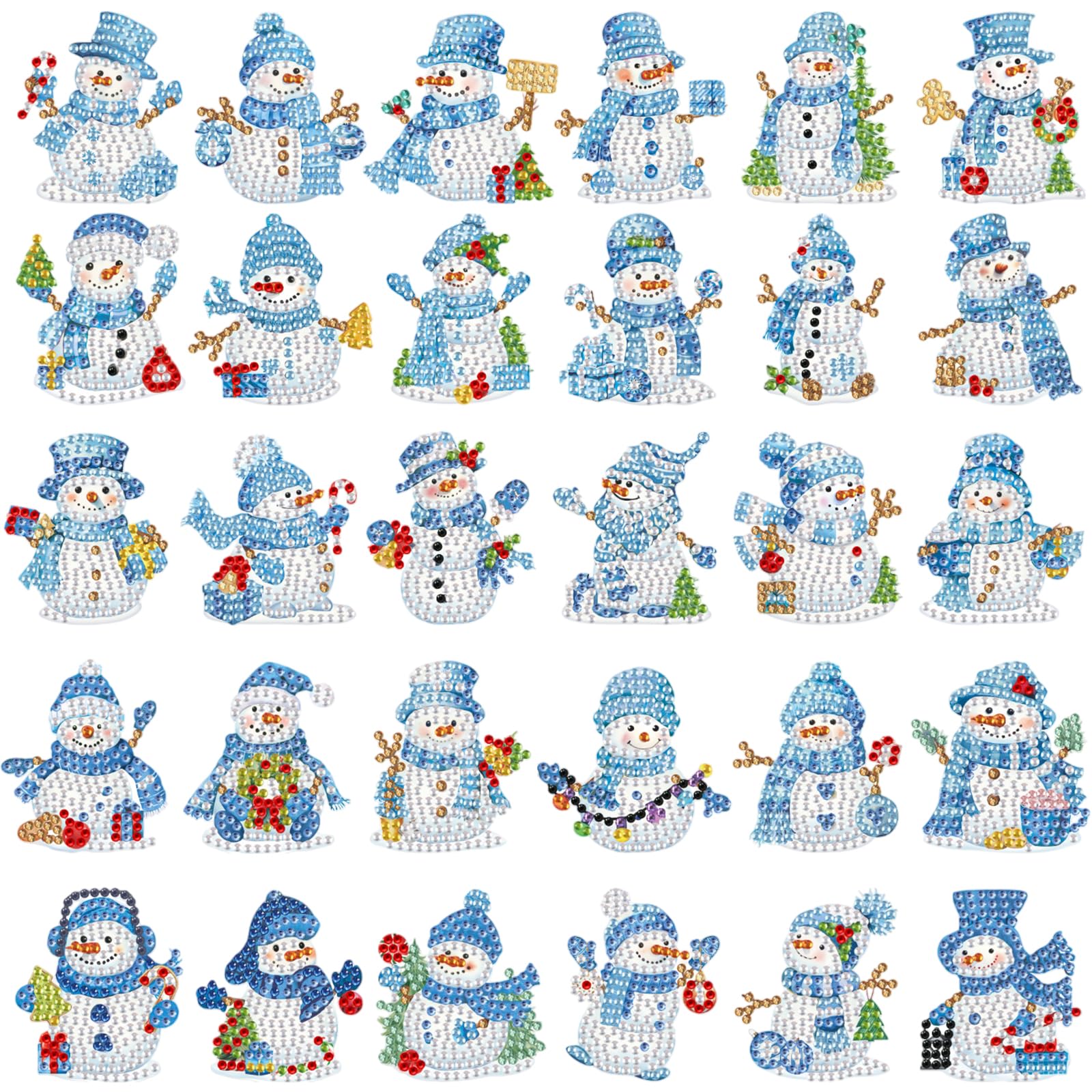Motipuns winter diamond art magnet snowman on a fridge adds festive charm