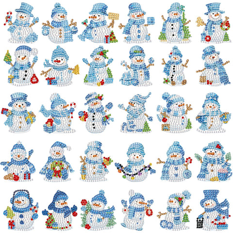 Motipuns winter diamond art magnet snowman on a fridge adds festive charm